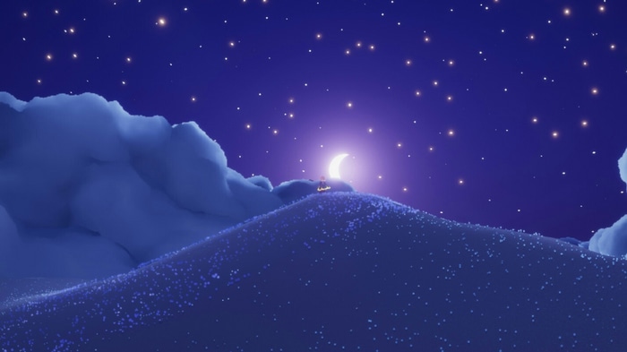 Sky: Children of the Light starry night with crescent moon