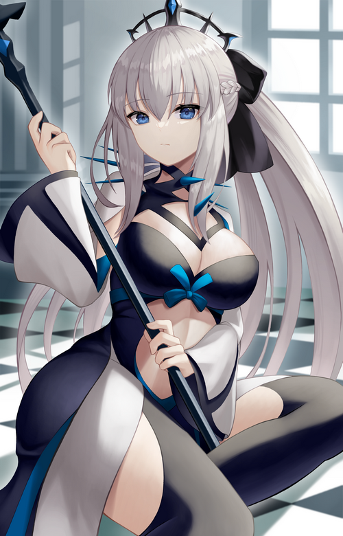 Morgan le Fay from Fate/Grand Order holding a staff