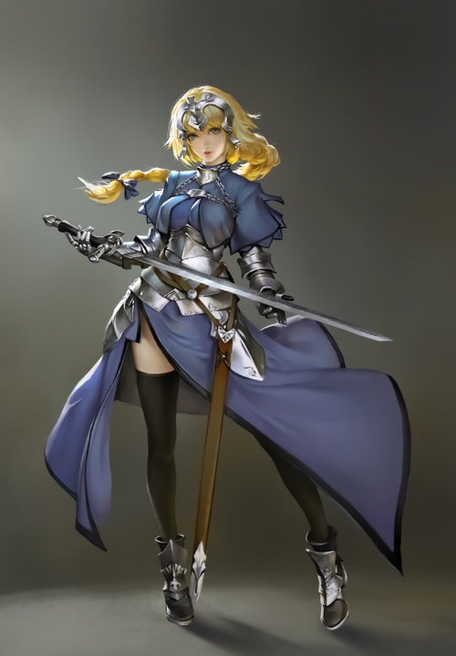 Jeanne d'Arc from Fate/Grand Order with a sword