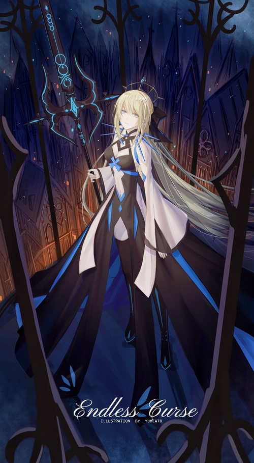Morgan le Fay from Fate/Grand Order with a spear