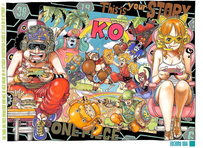 One Piece characters playing video games
