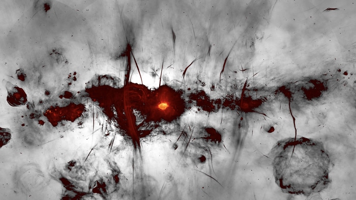 Abstract blood spatter on gray background