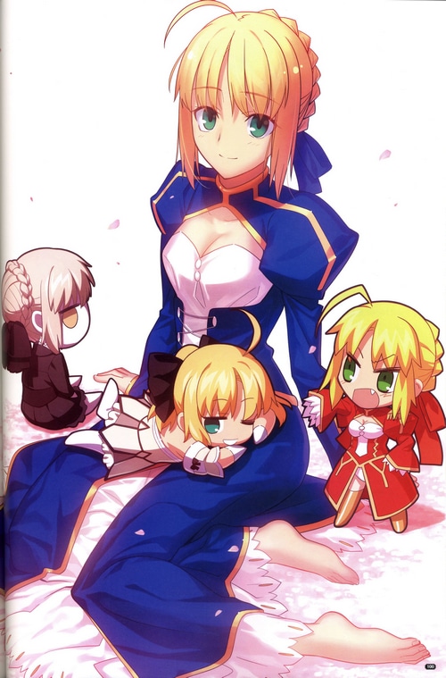 Saber Lily, Nero Claudius, and Saber Alter with Saber