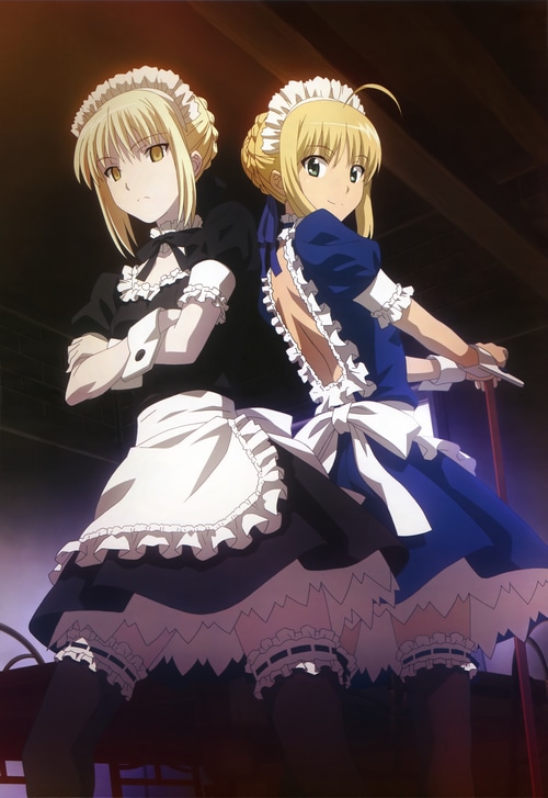 Saber Alter and Artoria Pendragon in Maid Outfits