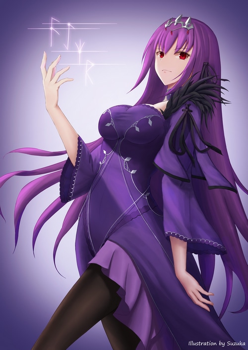 Scathach Skadi from Fate/Grand Order casting a spell