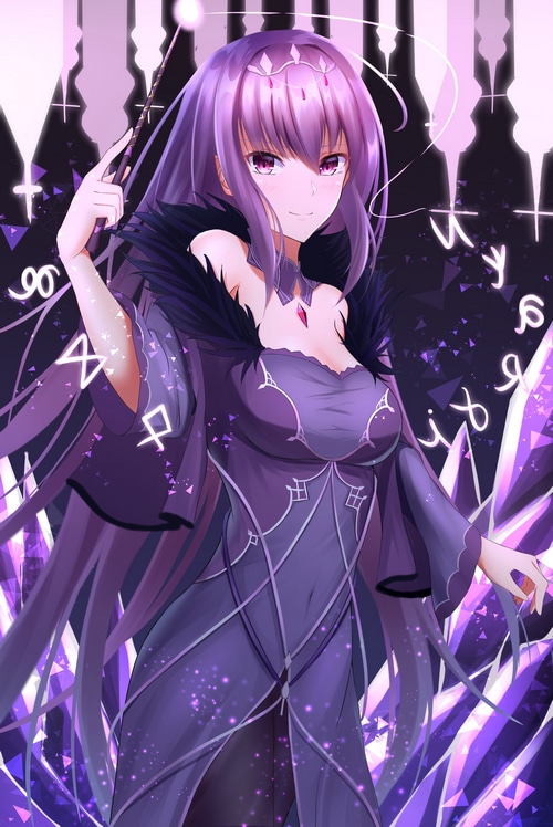 Scathach Skadi from Fate/Grand Order with purple hair