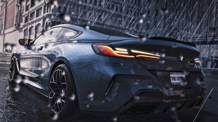 4K The Crew 2 car in rain