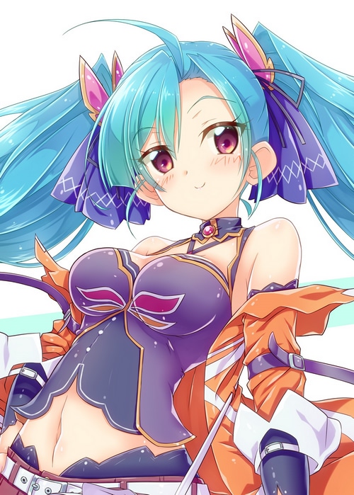 Az Sainklaus from Super Robot Taisen with Cyan Twintails
