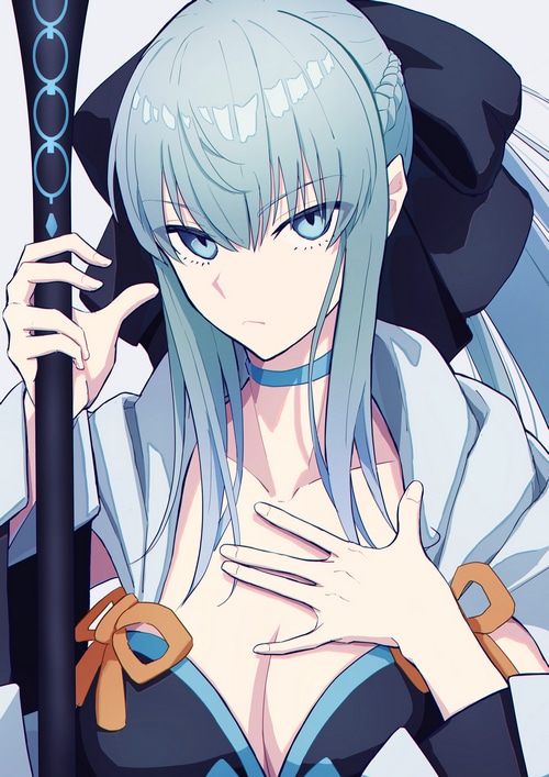 Morgan le Fay from Fate/Grand Order with ponytail