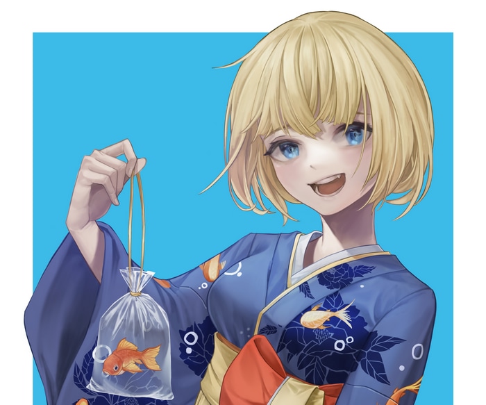 Watson Amelia holding a goldfish bag