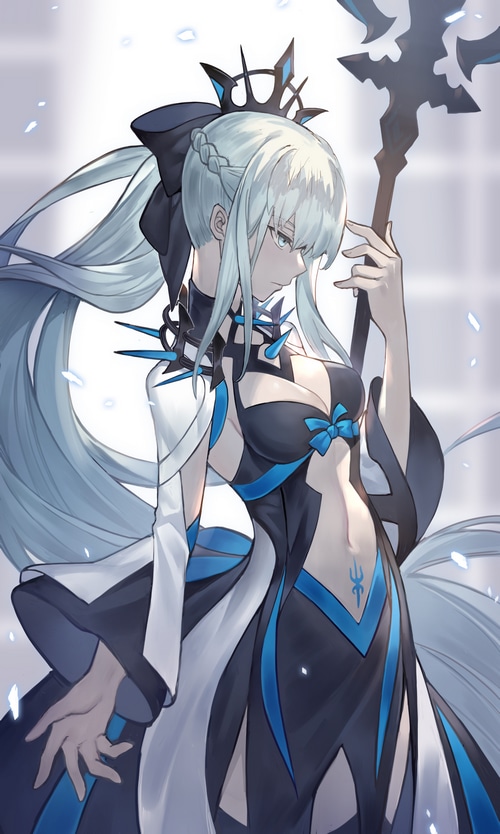 Morgan le Fay from Fate/Grand Order with white hair