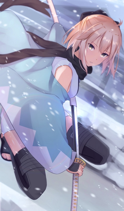 Okita Souji from Fate/Grand Order in the snow