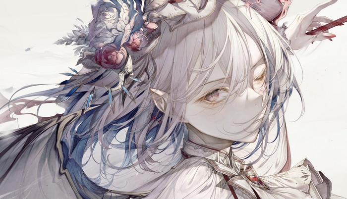 Fantasy girl with flowers in her hair