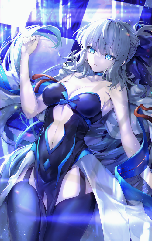 Morgan le Fay from Fate/Grand Order with white hair