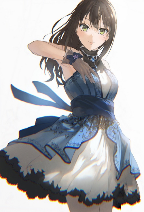 Shibuya Rin in a blue dress from THE iDOLM@STER
