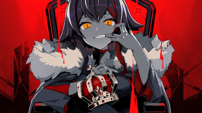 Ookami Mio holding a crown