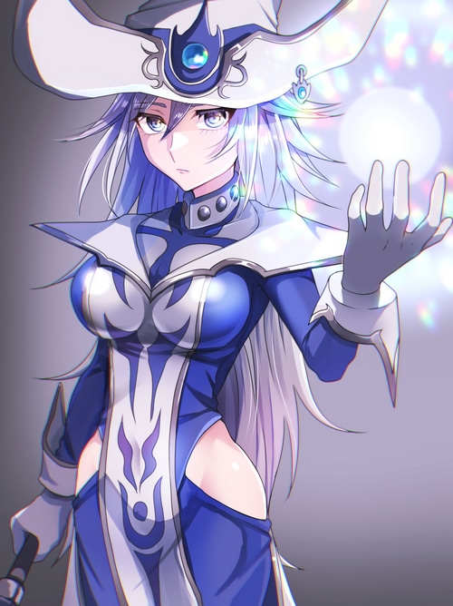 Silent Magician from Yu-Gi-Oh! casting a spell