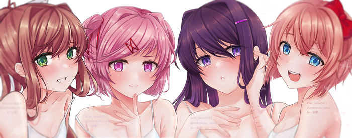 4K Doki Doki Literature Club girls