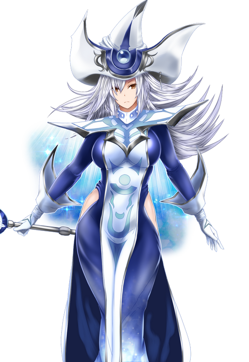 Silent Magician from Yu-Gi-Oh! wearing a witch hat