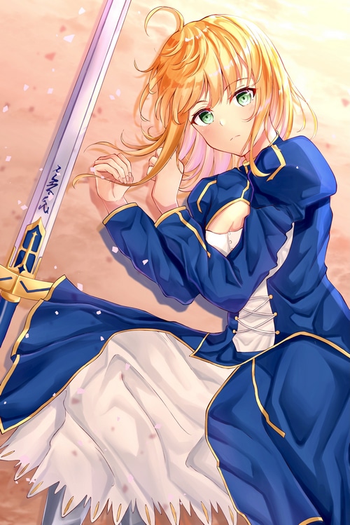 Artoria Pendragon with Excalibur from Fate series