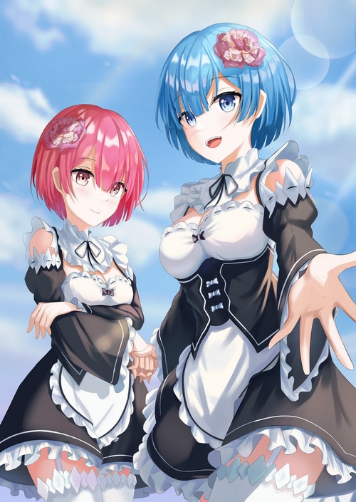 Ram and Rem from Re:Zero in Maid Outfits
