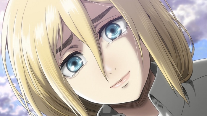 Historia Reiss crying in Attack on Titan
