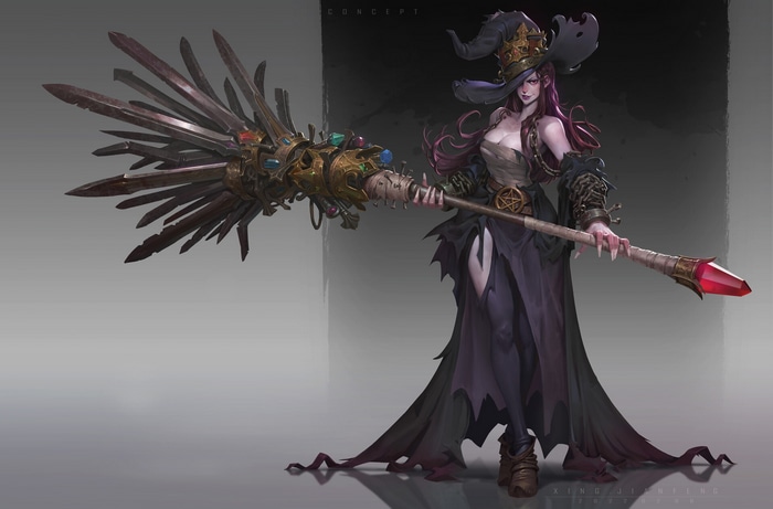 Fantasy Witch with Ornate Staff
