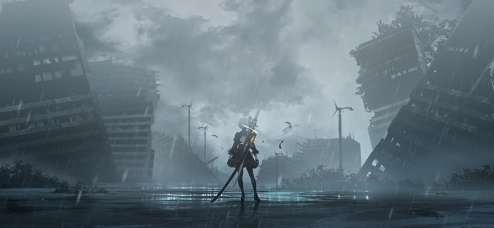 4K Nier: Automata 2B in Apocalyptic City