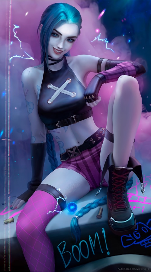 4K Jinx from League of Legends fan art