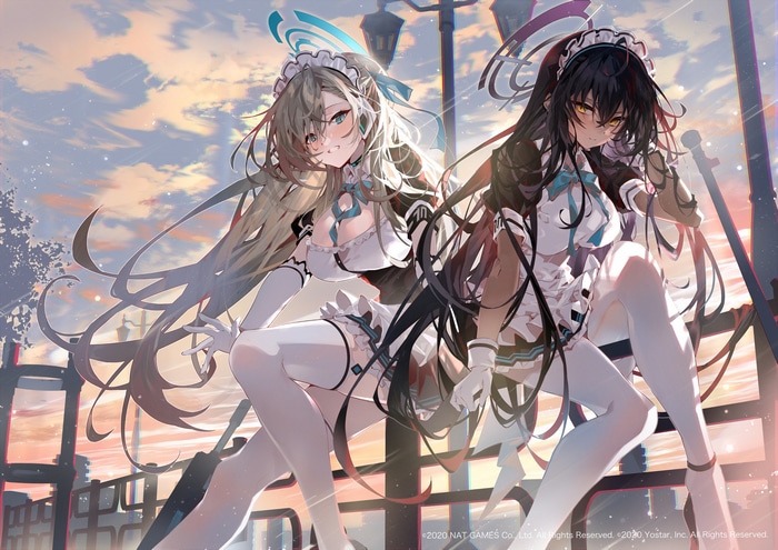 Blue Archive maids Karin Kakudate and Asuna Ichinose