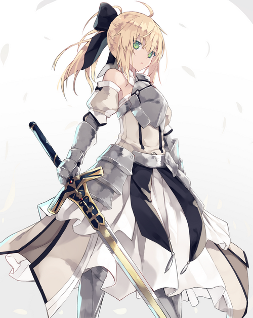 Saber Lily from Fate/Grand Order holding a sword