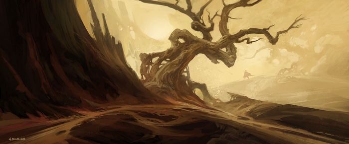 Andreas Rocha's Fantasy Landscape with Twisted Trees