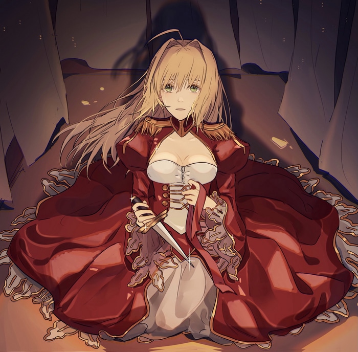 Nero Claudius from Fate series holding a dagger