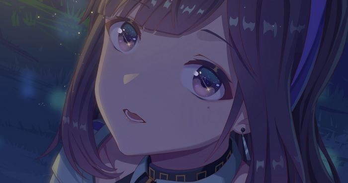 Woman with stars reflected in her eyes