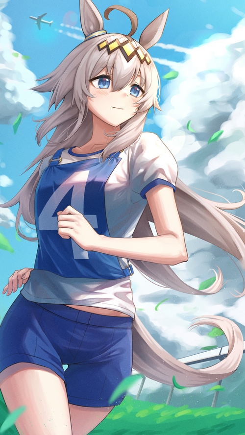 Oguri Cap from Uma Musume Pretty Derby running