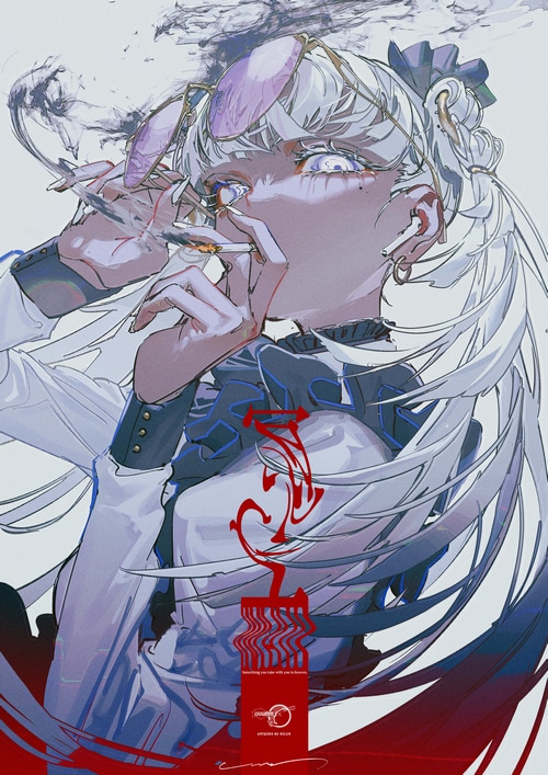 Rolua Noa smoking with sunglasses and twintails