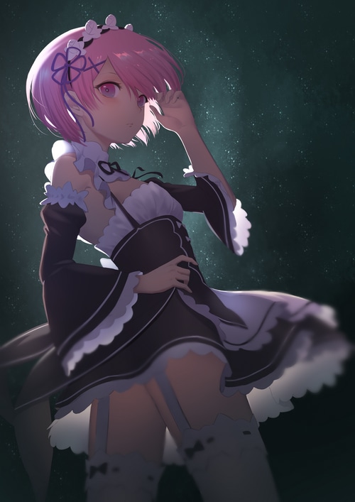 Ram from Re:Zero in a maid outfit