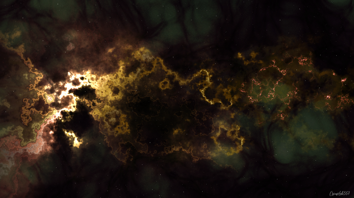 Deep space nebula with stars and cosmic clouds