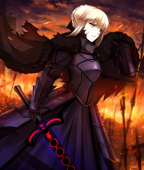 Saber Alter from Fate/Stay Night with a dark sword