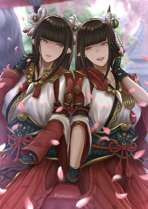Hinoa and Minoto from Monster Hunter Rise