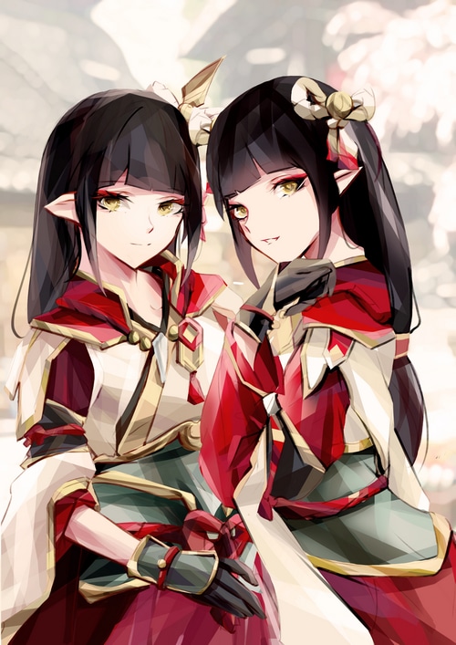 Monster Hunter Rise Hinoa and Minoto twins