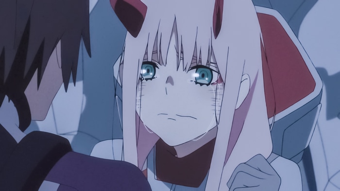 Zero Two crying in Darling in the FranXX