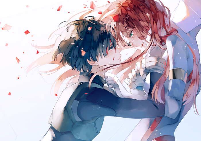 Hiro and Zero Two from Darling in the FranXX