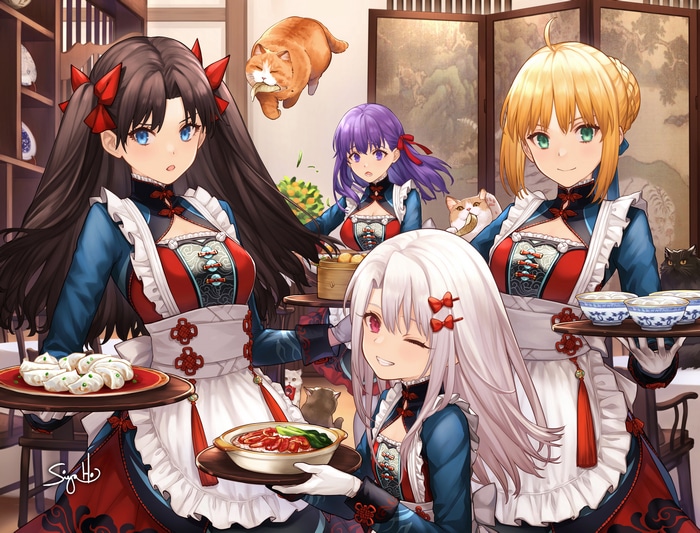 4K Fate/Stay Night Characters with Cats