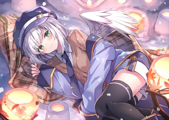 Fantasy girl with wings lying down