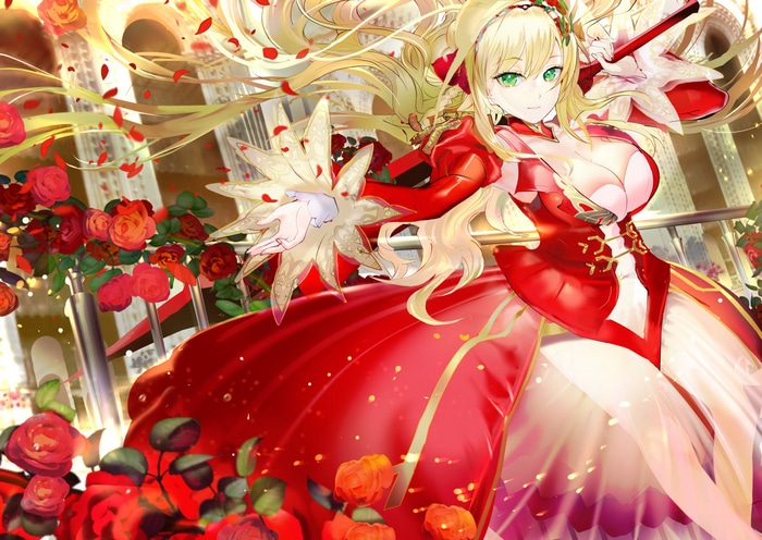Nero Claudius from Fate/Grand Order with Roses