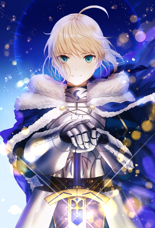 Artoria Pendragon holding Excalibur from Fate/Grand Order