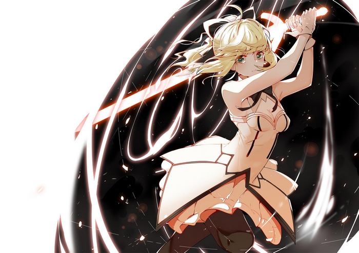 Saber Lily with glowing sword