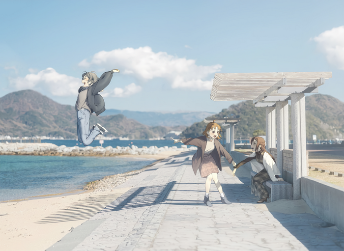 Love Live! Sunshine Watanabe You, Takami Chika, Sakurauchi Riko at the beach