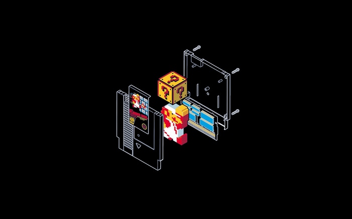 Super Mario Bros. Game Cartridge Exploded View